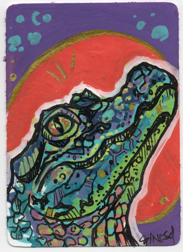 Croc original art card - card, |